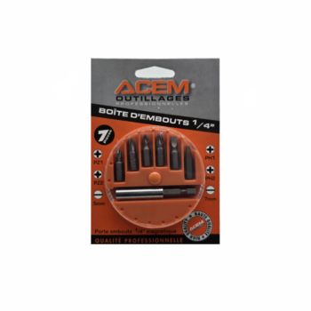BOITE D'EMBOUT 1/4 7 PCS ACEM