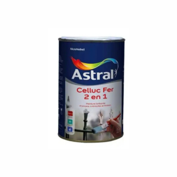 BOITE LAQUE CELLUC FER 2*1 BLANC 1KG ASTRAL