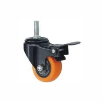 ROUE PIVOT 100 + TIGE + FREIN POLYMIDE ORANGER